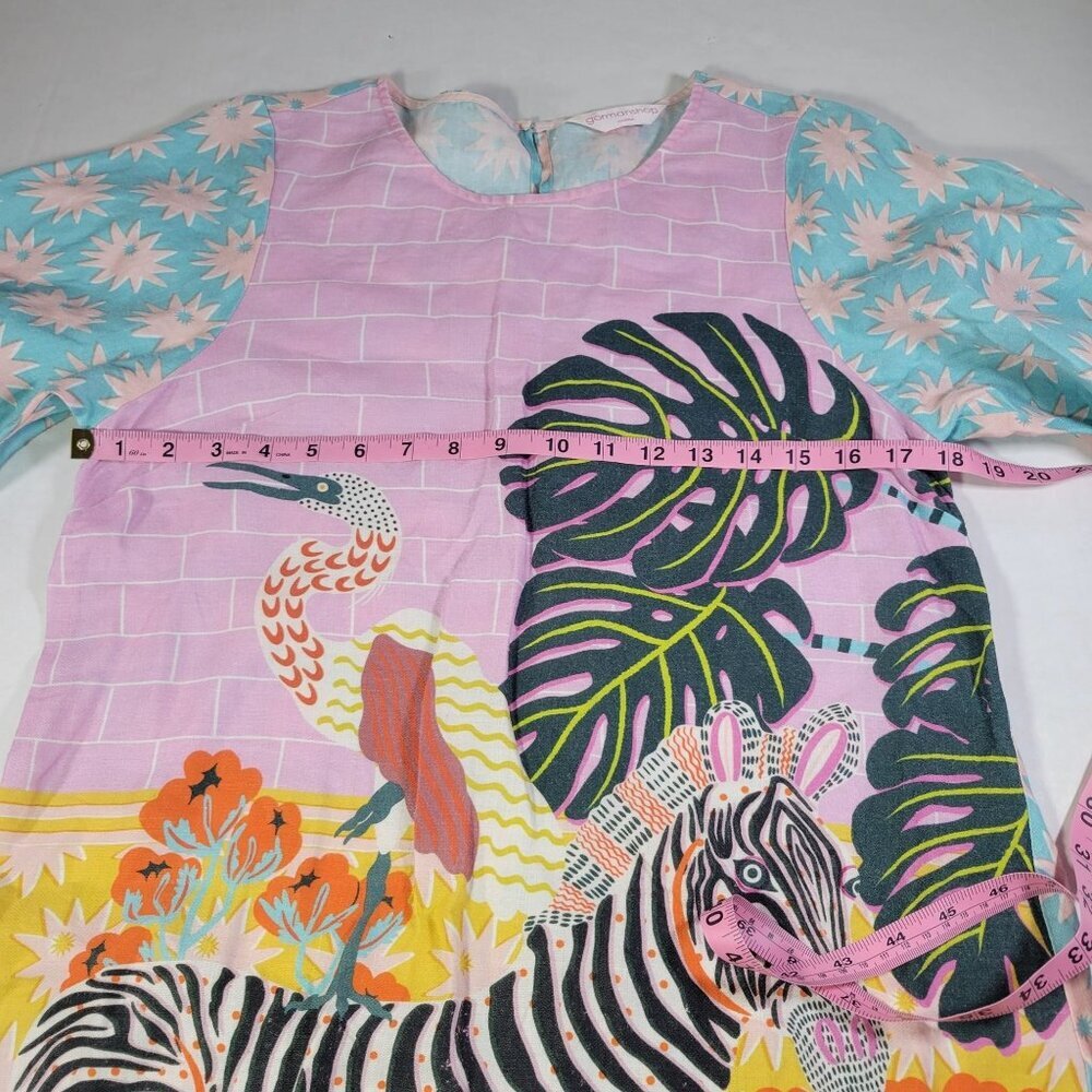 Gormanshop Multicolor Zebra & Flora Print Dress NO SIZE TAG SEE MEASUREMENTS - Picture 6 of 10